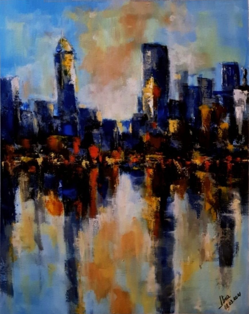 ArteDiAlina.com painting: Urban blue